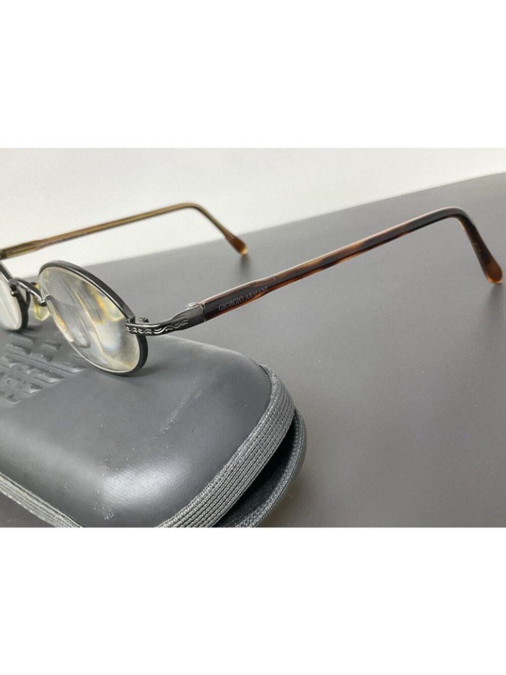 Vinatge Giorgio Armani GA 250 976 Dark Gunmetal  Oval Eyeglasses  Italy 44 [] 20 - Picture 7 of 13